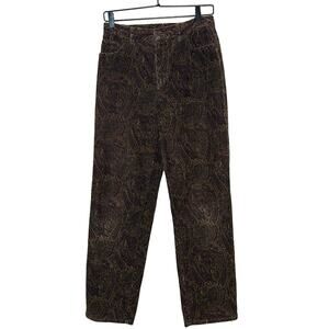 Lauren Ralph Lauren Women’s Paisley Corduroy Pants Brown Size 8 Petite